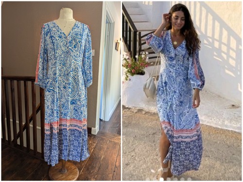 Zara blue white - white, paisley