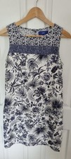 Next Ladies Blue Floral Linen