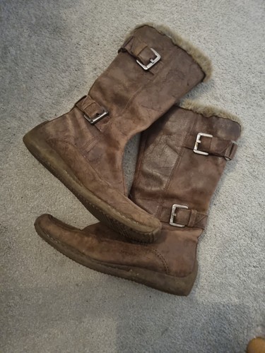Calf length brown fur rim - length, size