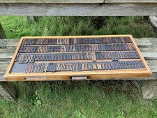 16 LINE 192 PT (67.5mm) ELONGATED SANS WOODEN LETTERPRESS PRINTING TYPE COMPLETE