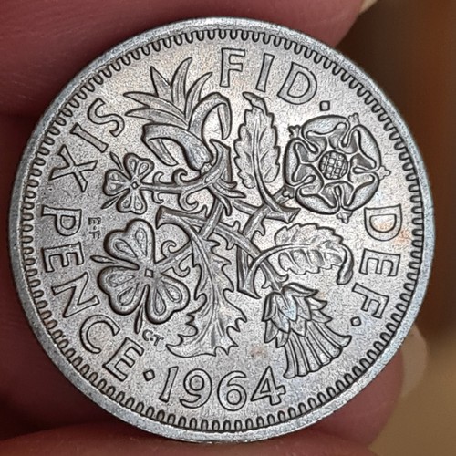 1964 uncirculated sixpence - 1964,