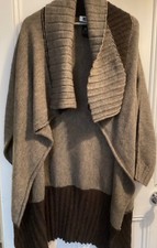 CREA CONCEPT COATIGAN | BROWN  LONG CARDIGAN | wool blend Size XL