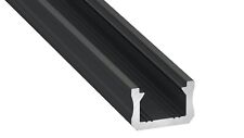 1m K0 LED profile extrusion channel, anodized black, diffuser, strip light