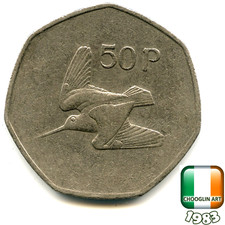 An IRISH 1983 FIFTY PENCE 50p