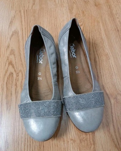 Gabor silver metqallic leather