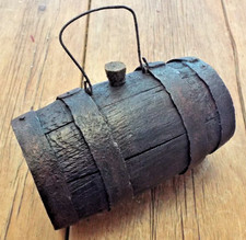Oak harvest costrel iron bound - harvest,