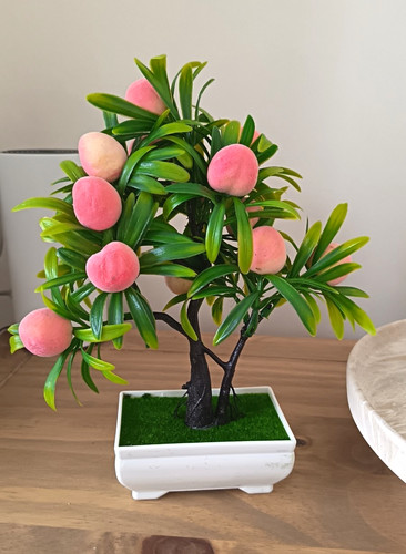 Artificial potted peach - potted, bonsai