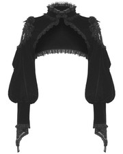 Dark In Love Womens Gothic Punk Princess Rose Velvet Lace Bolero Shrug Top Black