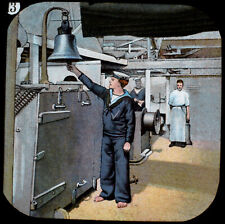 MAKING EIGHT BELLS C1909 Magic Lantern Slide HMS INFLEXIBLE BRITISH ROYAL NAVY 