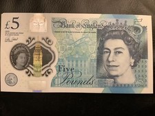 Five Pounds Banknote. £5