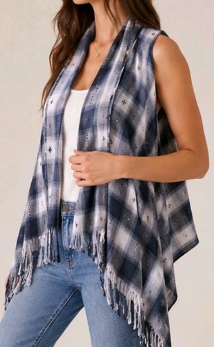 Nwt flannel cardigan vest - cardigan, m