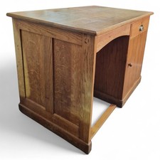Industrial oak panelled desk -