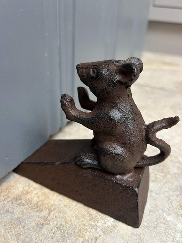 Cast iron mouse doorstop door - cast,