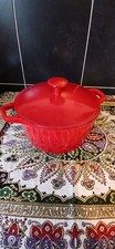 Red Cast Iron Casserole Pot 8