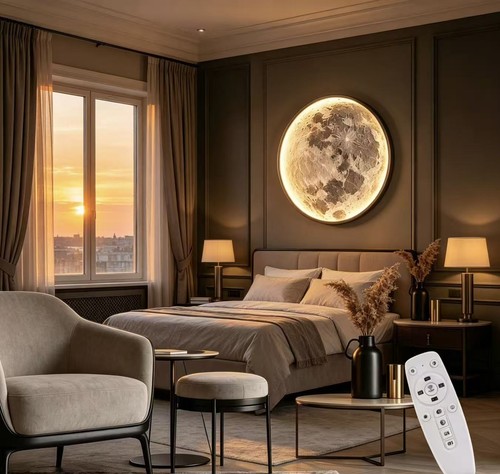 Modern art deco - round, moon