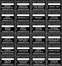 24 Hen Party Mug Shot Photo Props Hilarious Offences on 12 x A5 Cards Designed 