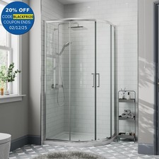 900mm x 900mm Quadrant Shower Enclosure Walk In Cubicle Framed 8mm Safety Glass