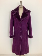 Vintage 1970s Morlands coat purple sheepskin bohemian shearling retro jacket #V4