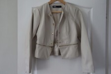 Zara Beige Faux Leather Jacket Size S - NEW