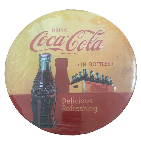 Coca cola bottles round tin - bottles,