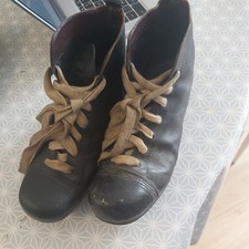 Vintage Football Brown Boots In Good Used Condition 1930s 1940s  (107)