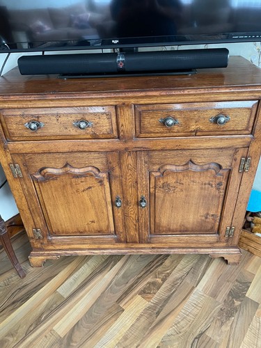 Solid oak cabinet used - oak, tv