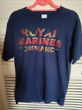 Port & Company Dark Blue T-shirt Royal Marines Commando Size M