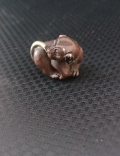 Japanese Bronze Mixed Metal Ojime Scroll Weight Monkey Figurine.