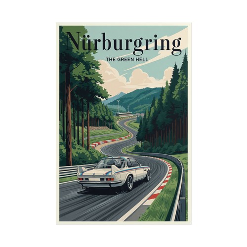 Bmw nurburgring racing poster - bmw,