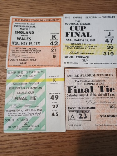 Four rare old wembley ticket - four,
