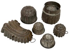 Lot antique tin food cake - tin,