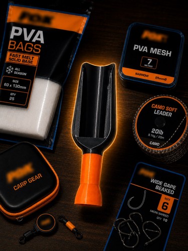 Black orange pva bag - black,