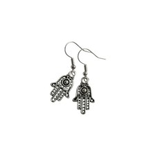 Hamsa Hand dangle hook earrings witchy goth Whimsigoth 