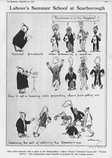 SCARBOROUGH Labour Party Summer School for Young MPs - Antique Comic Print 1923