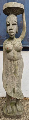 74cm tall carved - wooden, teak