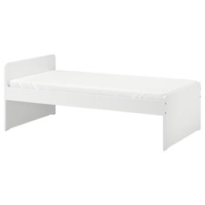 New IKEA SLÄKT Bed Frame With Slatted Bed base White 90x200 cm Without Mattress