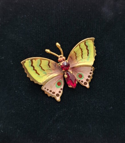 Butterfly brooch enamel - brooch,