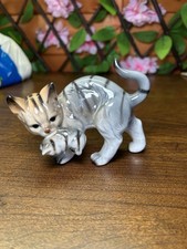 Vintage bone china grey and