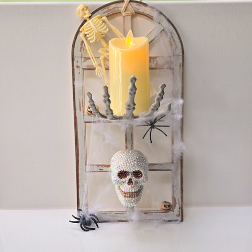 Halloween skeleton led candle - halloween,