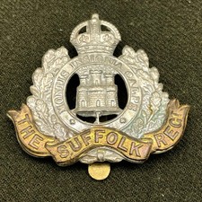 Original WW1 British Army Cap Badge - Suffolk Regiment