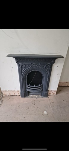 1900s cast iron fireplace - iron,