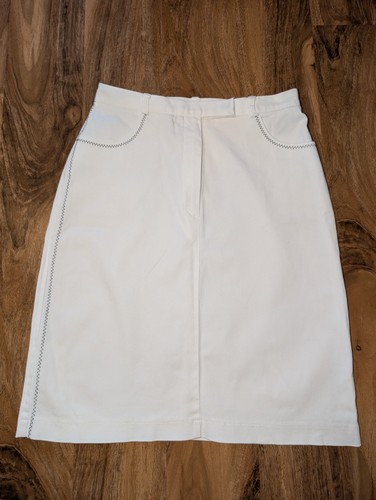 Denim white midi knee - white,