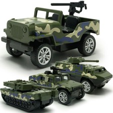 4PCS Military Toys Set Diecast Army Toy Tank Armoured Vehicle for Kids Boys