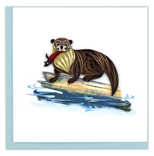 Quilling brown otter - quilling,