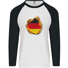 The German Flag Fire Effect Germany Mens L/S Baseball T-Shirt