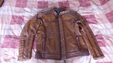 Leather motorcycle jacket men armored