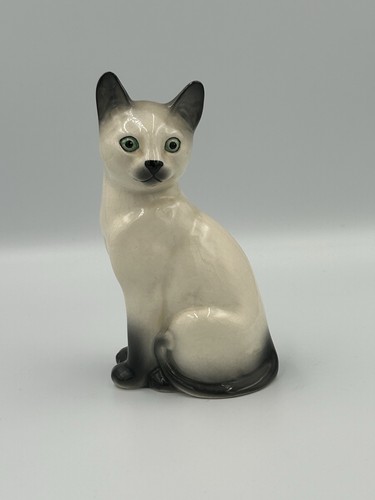 Vintage white siamese cat - siamese,