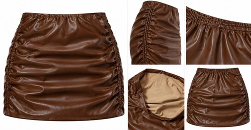 Ladies chocolate ruched - chocolate, fauxed