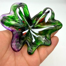 2 Hand Blown Art Glass Flowers
