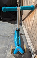 Micro Scooter Mini Aqua Blue. Height Adjustable. Rear Break.